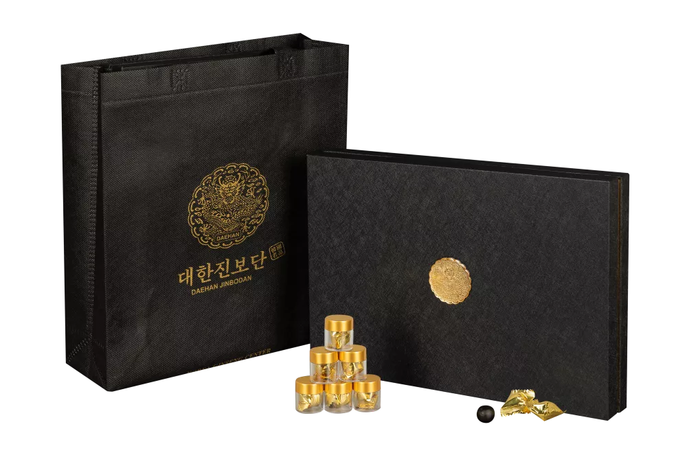 Chi Tiết Hình Ảnh An Cung Chính Phủ Hàn Quốc Rồng Vàng Daehan Jinbodan 37,5g x 60 Viên