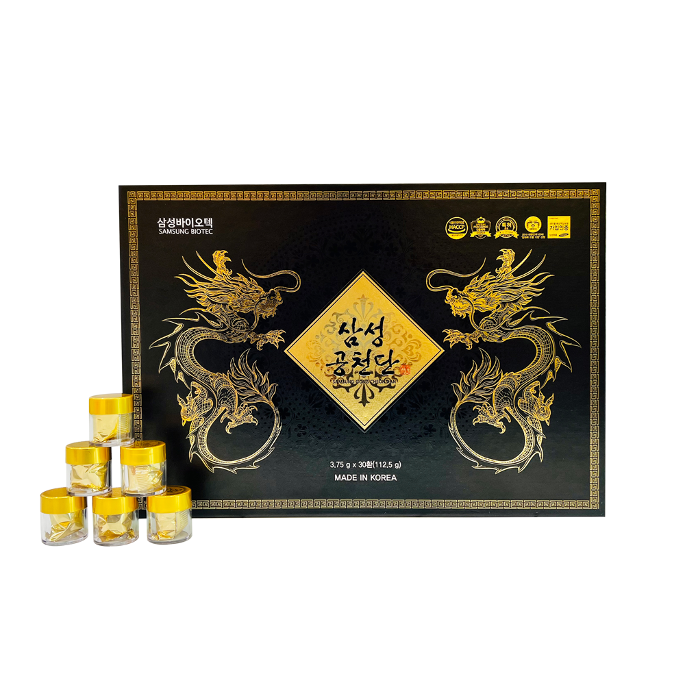 Chi Tiết Hình Ảnh An Cung Chính Phủ Hàn Quốc Trầm Hương Premium Gong Cheon Dan Hộp 37,5g 30 viên